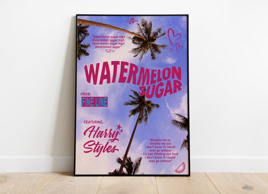 Poster delle palme di Harry Styles "Zucchero di anguria".