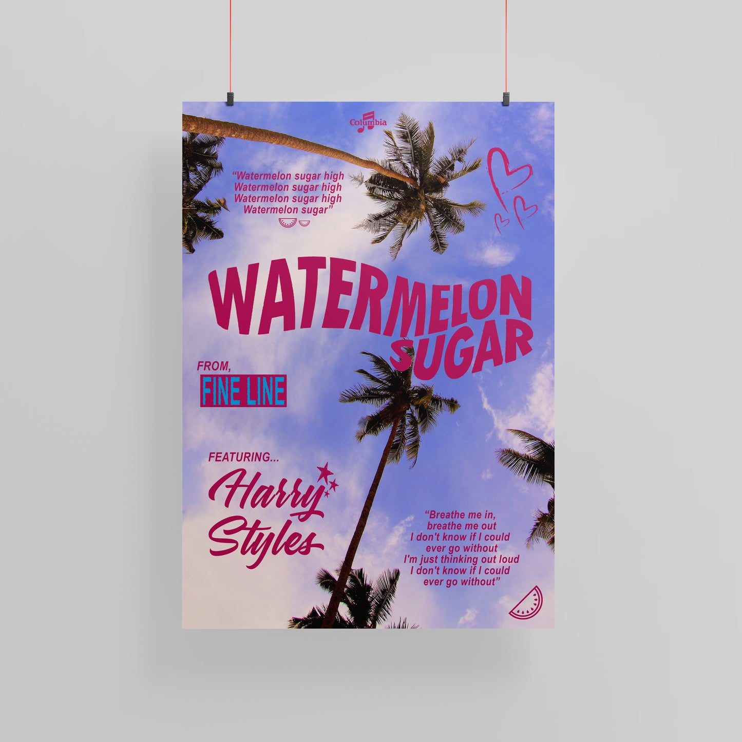 Harry Styles "Watermelon Sugar" Palm Trees Poster