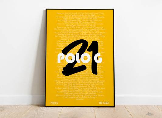 Poster dei testi di Polo G "21".