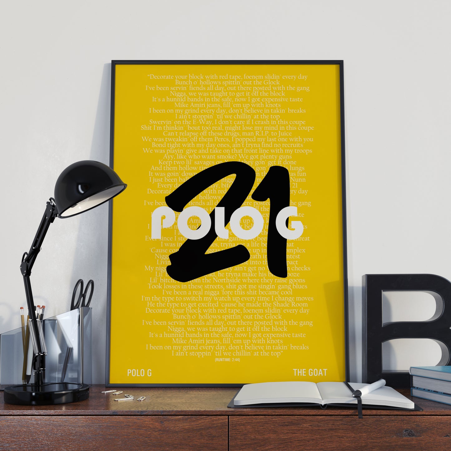 Poster dei testi di Polo G "21".